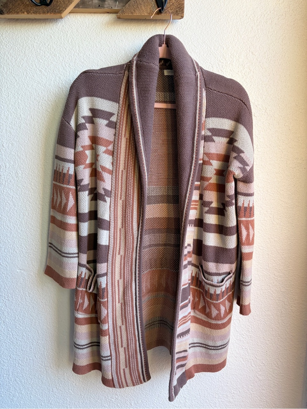 Lovestitch Boho Southwestern Cotton Shawl Cardigan Small - Picture 3 of 6